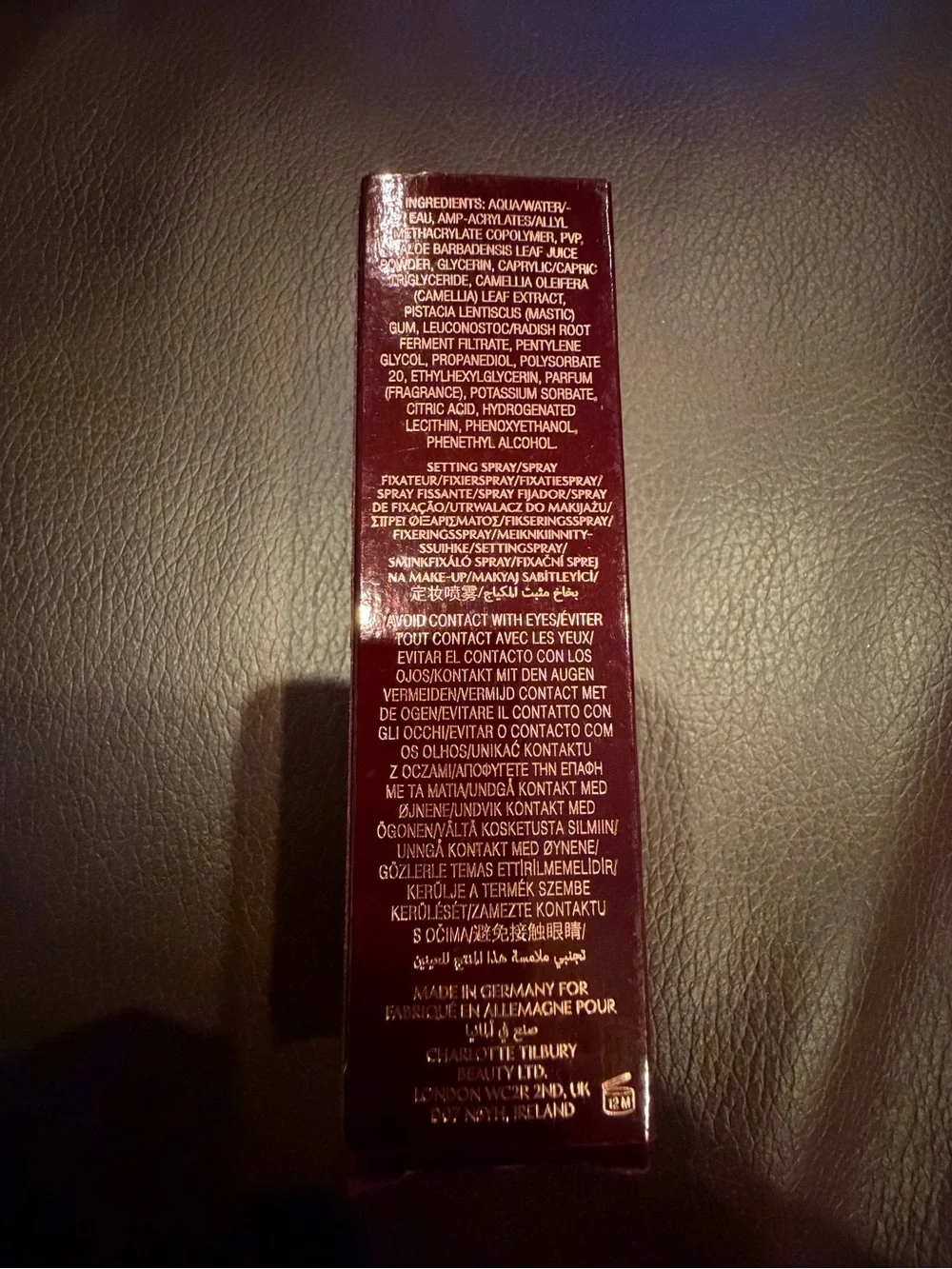 Charlotte Tilbury Airbrush Flawless Setting Spray - Burgundy & Gold